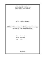 Giải pháp nâng cao chất lượng dịch vụ ăn uống tại nhà hàng Mỹ Thực khách sạn Hà Nội