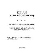 Tín dụng ngân hàng trong thời kỳ quá độ lên cnxh ở việt nam 1