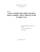 CÔNG NGHIỆP HÓA HIỆN ĐẠI HÓA NÔNG NGHIỆP NÔNG THÔN Ở NƯỚC TA HIỆN NAY 1