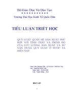 Quy luật quan hệ sản xuất phù hợp với tớnh chất và trình độ phát triển của lực lượng sản xuất và sự vận dụng quy luật này ở Việt Nam