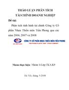 Phân tích tình hình tài chính Công ty Cổ phần Nhựa Thiếu niên Tiền Phong qua các năm 2006 2007 và 2008 1