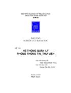 Đề tài NCKH Hệ thống Quản lý phòng thông tin thư viện