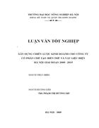 Xây dựng chiến lược kinh doanh cho Công ty Cổ phần chế tạo biến thế và vật liệu điện Hà Nội giai đoạn 2009 2015