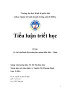 Cơ chế vận hành thị trường theo quan điểm Mác Lênin