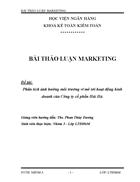 Phân tích ảnh hưởng môi trường vĩ mô tới hoạt động kinh doanh của Công ty cổ phần Hải Hà 1