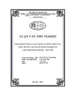 Giải pháp nâng cao chất lượng cho vay tiêu dùng tại ngân hàng ĐT PTVN chi nhánh Ba Đình Hà Nội