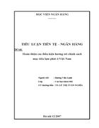 Hoàn thiện các điều kiện hướng tới chính sách mục tiêu lạm phát ở Việt Nam