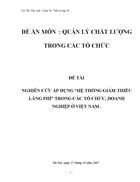 Nghiên cứu áp dụng hệ thống giảm thiểu lãng phí trong các tổ chức doanh nghiệp ở việt nam