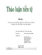 Vai trò của Ngân hàng trung ương trong vấn đề kiểm soát lạm phát