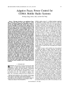 Adaptive fuzzy power control for CDMA mobile radio systems