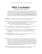 Vocabulary MBA