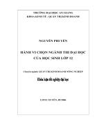 Nghiên cứu hành vi chọn ngành thi đại học của các bạn học sinh 12