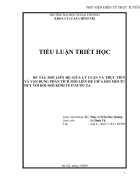 Mối liên hệ giữa lý luận và thực tiễn và vận dụng phân tích mối liên hệ giữa đổi mới tư duy với đổi mới kinh tế ở nước ta