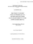 Thực trạng và giải pháp nâng cao tính hiệu quả của hệ thống kiểm soát nội bộ tại các doanh nghiệp vừa và nhỏ ở tỉnh Lâm Đồng hiện nay