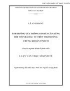 Ảnh hưởng của thông tin bất cân xứng đối với nhà đầu tư trên thị trường chứng khoán Tp HCM