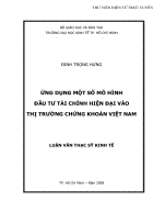 Ứng dụng mội số mô hình đầu tư tài chính hiện đại vào thị trường chứng khoán Việy Nam