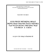 Giải pháp mở rộng hoạt động bao thanh toán nội địa tại Ngân hàng thương mại cổ phần Á Châu