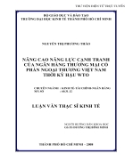 Nâng cao năng lực cạnh tranh của Ngân hàng thương mại cổ phần Ngoại thương Việt Nam thời kỳ hậu WTO