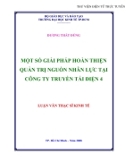 Một số giải pháp hoàn thiện quản trị nguồn nhân lực tại Công ty Truyền tải Điện 4