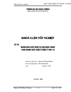 Marketing xuất khẩu và vận dụng trong kinh doanh xuất khẩu ở công ty May 10