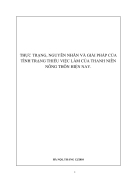 Thực trạng nguyên nhân và giải pháp của tình trạng thiếu việc làm của thanh niên nông thôn hiện nay