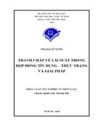 Tranh chấp về lãi suất trong hợp đồng tín dụng Thực trạng và phải pháp