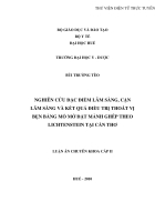 Nghiên cứu đặc điểm lâm sàng cận lâm sàng và kết quả điều trị thoát vị bẹn bằng mổ mở đặt mảnh ghép theo Lichtenstein tại Cần Thơ