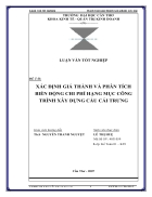 Xác Định Giá Thành và Phân Tích Biến Động Chi Phí Hạng Mục Công Trình Xây Dựng Cầu Cái Trưng tại Công Ty Cổ Phần Đầu Tư và Xây Dựng Công Trình 72