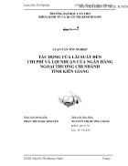 Tác động của lãi suất đến chi phí và lợi nhuận của ngân hàng ngoại thương chi nhánh tỉnh Kiên Giang