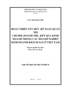 Hoàn thiện tổ chức kế toán quản trị chi phí doanh thu kết quả kinh doanh trong các doanh nghiệp kinh doanh khách sạn ở Việt Nam