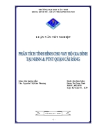 Phân tích hoạt động tín dụng hộ sản xuất nông nghiệp tại NHN0 PTNT Quận Cái Răng