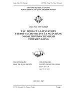 Tác động của lãi suất đến chi phí và lợi nhuận của ngân hàng ngoại thương chi nhánh tỉnh kiên giang