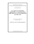 Các nhân tố ảnh hưởng định hướng và giải pháp phát triển dịch vụ tư vấn marketing tại Việt Nam
