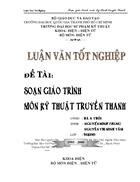 Soạn giáo trình môn kỹ thuật truyền thanh