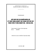 Giải pháp đào tạo nguồn nhân lực kỹ thuật nông nghiệp cho thành phố Cần Thơ trong thời kỳ công nghiệp hoá hiện đại hoá