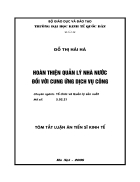 Hoàn thiện quản lý nhà nước đối với cung ứng dịch vụ công