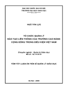 Tổ chức quản lý đào tạo liên thông của trường cao đẳng cộng đồng trong điều kiện Việt Nam