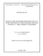 Quản lý nhà nước đối với nguồn vốn vay nước ngoài đầu tư cho giáo dục đào tạo ở nước ta thực trạng và giải pháp