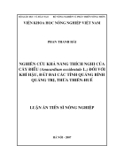 Nghiên cứu khả năng thích nghi của cây điều Anacardium occidentale L đối với khí hậu đất đai các tỉnh Quảng Bình Quảng Trị Thừa Thiên Huế