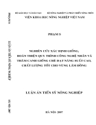 Nghiên cứu xác định giống hoàn thiện quy trình công nghệ nhân và thâm canh giống chè đạt năng suất cao chất lượng tốt cho vùng Lâm Đồng