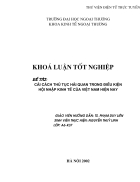 Cải cách thủ tục Hải quan trong điều kiện hội nhập kinh tế ở Việt Nam hiện nay