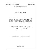 Hoàn thiện chính sách thuế đánh vào tài sản ở Việt Nam