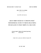 Hoàn thiện nội dung và phương pháp thẩm định dự án đầu tư trong hoạt động tín dụng đầu tư phát triển của nhà nước