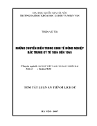 Những chuyển biến trong kinh tế nông nghiệp Bắc Trung kỳ từ 1884 đến 1945