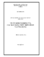 Về ổn định nghiệm của các bất đẳng thức biến phân và ứng dụng