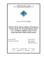 Phân tích hoạt động tín dụng ngắn hạn của ngân hàng đầu tư và phát triển việt nam chi nhánh tỉnh vĩnh long