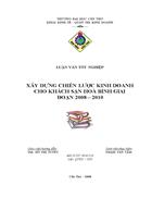 Xây dựng chiến lược kinh doanh cho khách sạn Hòa Bình giai đoạn 2008 2010