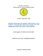 Phân tích hoạt động tín dụng tại NHNo PTNT Huyện Tân Hồng