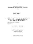 Các giải pháp nâng cao chất lượng tín dụng của các ngân hàng thương mại Việt Nam trên địa bàn TP HCM