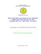 Phân tích hiệu quả kinh tế của mô hình trồng rau nhút mùa nước nổi ở thạnh mỹ tây châu phú an giang